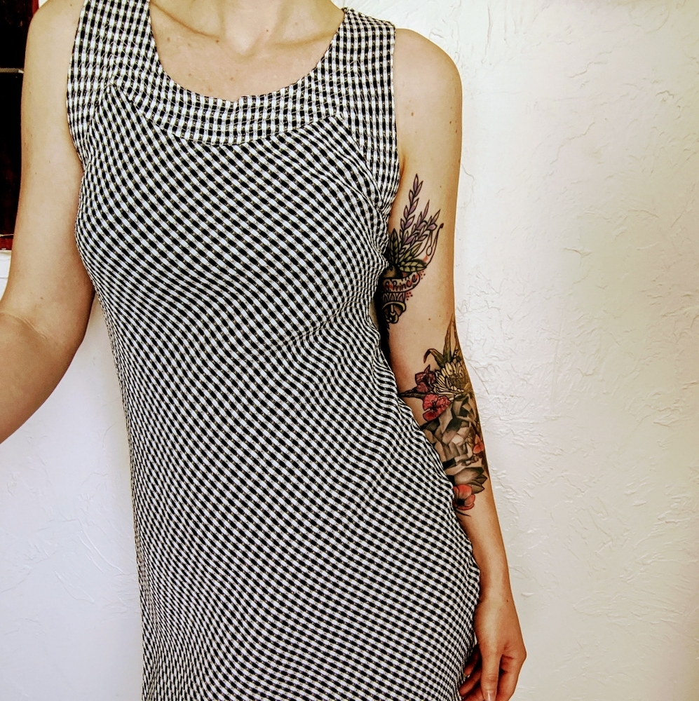 vtg 90's april cornell gingham maxi dress